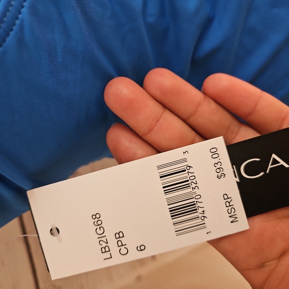 NWT La Blanca Blue Island Goddess Over the shoulder Twist Front Tankini top - Picture 9 of 16